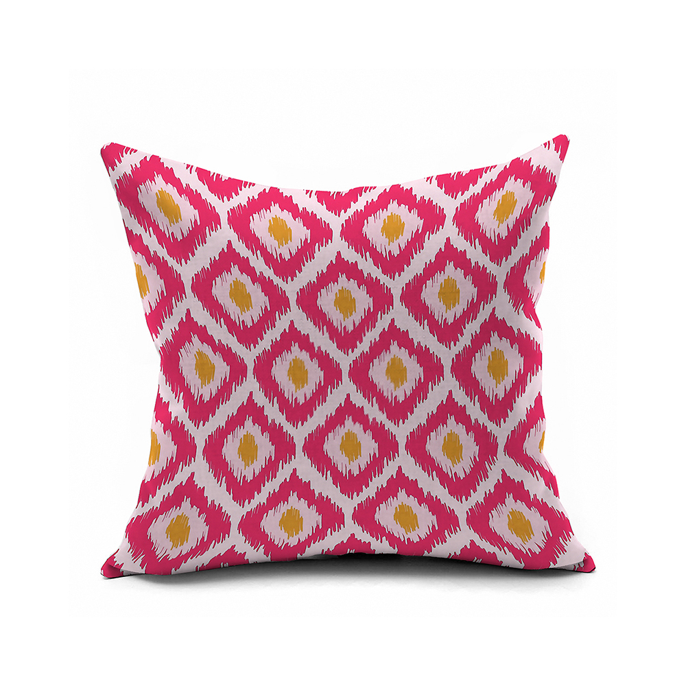 Pink And Yellow Chevron Geometric Pillow Cover 20x20,ikat Cushion